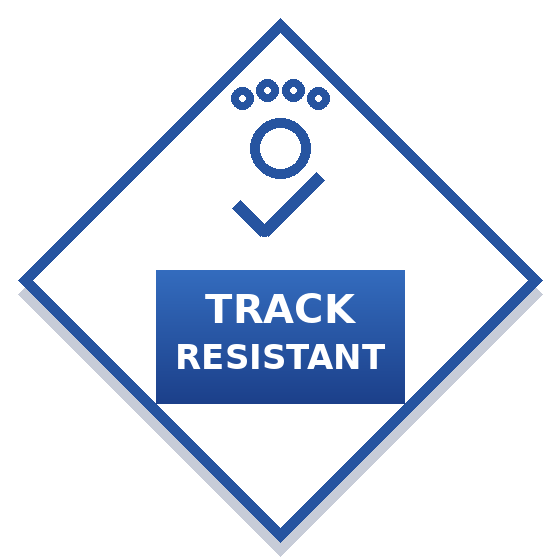 Track resistant carpet.