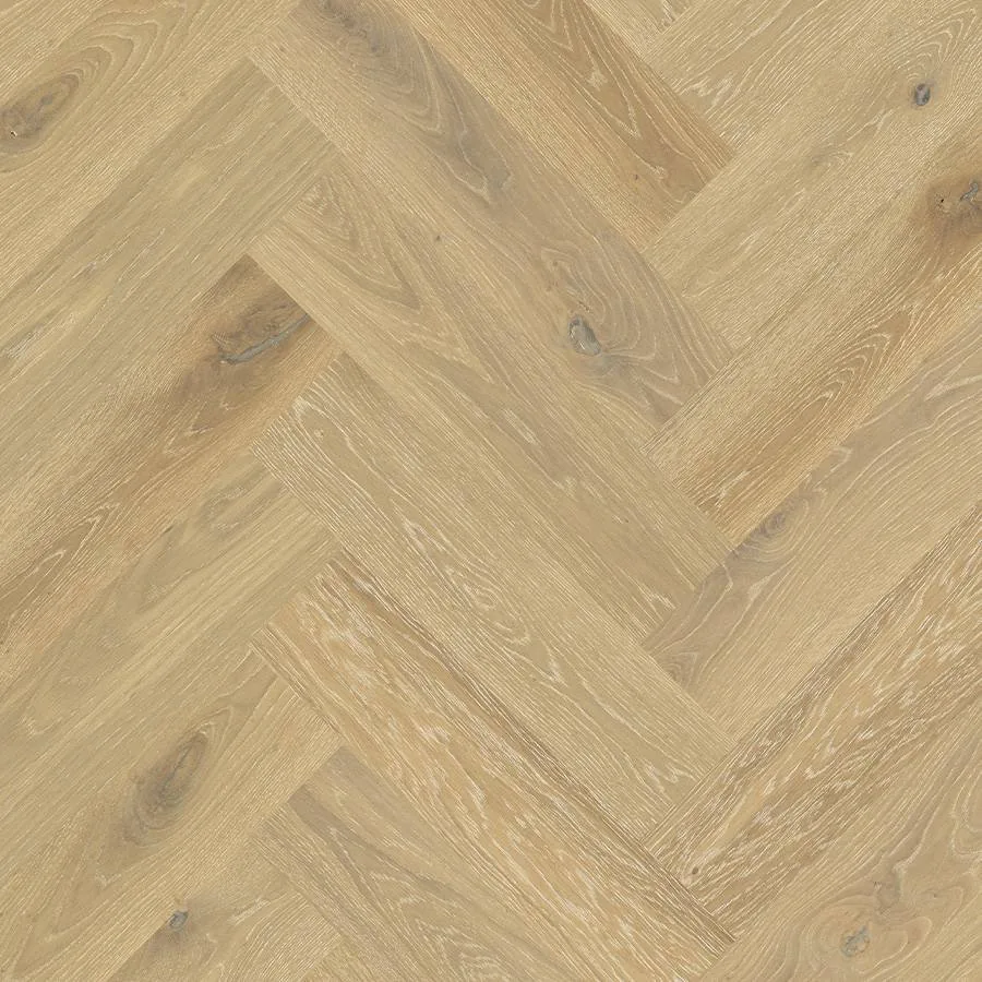 Nature's Oak Herringbone – Blanc Matt Brushed